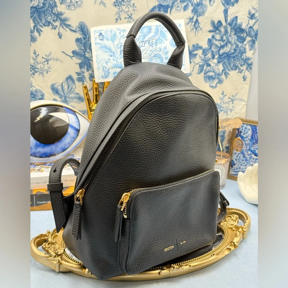 🆕 OROTON 🧿 NWOT Lilly Small Backpack, Black Leather